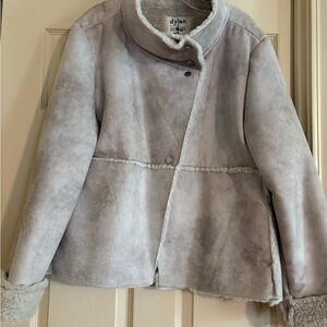 Dylan Women's Soft Gray faux suede and fur Jacket